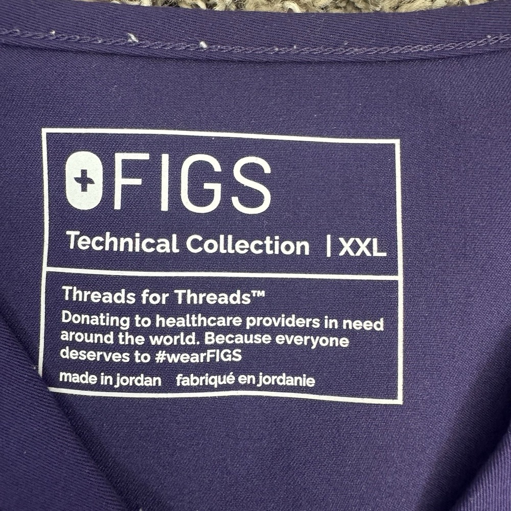 FIGS Technical Collection Catarina One-Pocket Scrub Top Women XXL Purple Jam - Picture 7 of 9